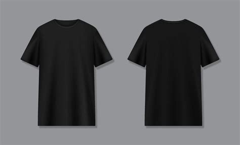 3D Black T-shirt Front and Back Mockup | Black tshirt, Oversized black ...