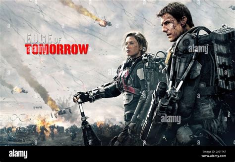 EMILY BLUNT, TOM CRUISE POSTER, EDGE OF TOMORROW, 2014 Stock Photo - Alamy