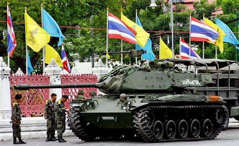 M41 Walker Bulldog tank belonging to the Royal Thai Army (RTA) during the military coup in 22 ...