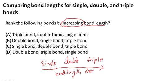 Comparing bond lengths for single, double, and triple bonds - YouTube