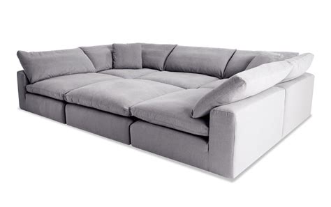 Dream Gray Modular 6 Piece Sectional in 2020 | Bobs furniture living room, Oversized sectional ...