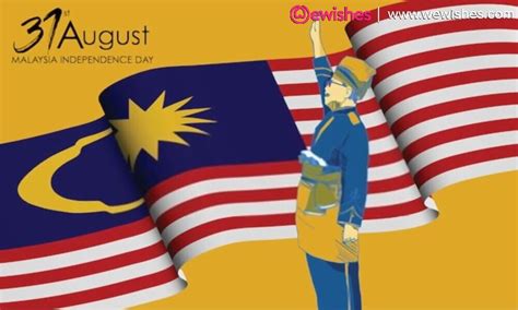 Happy Malaysia National Day 2023 Merdeka Wishes Message Poster - Riset