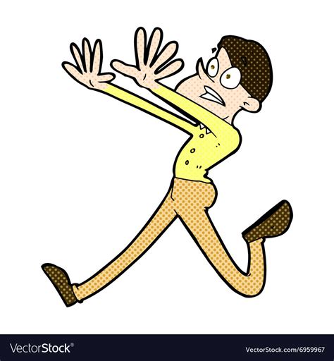 Comic cartoon man running away Royalty Free Vector Image