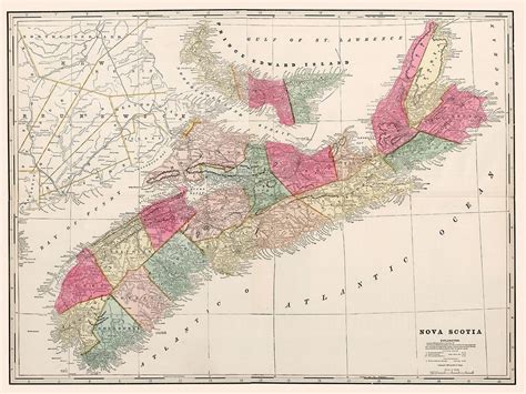 1899 Map of Nova Scotia Canada - Etsy