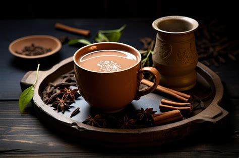 Premium AI Image | Popularly known as Masala Chai the Indian tea is poured in Kulhad cups