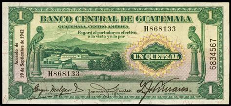 Guatemala 1 Quetzal banknote 1942|World Banknotes & Coins Pictures | Old Money, Foreign Currency ...