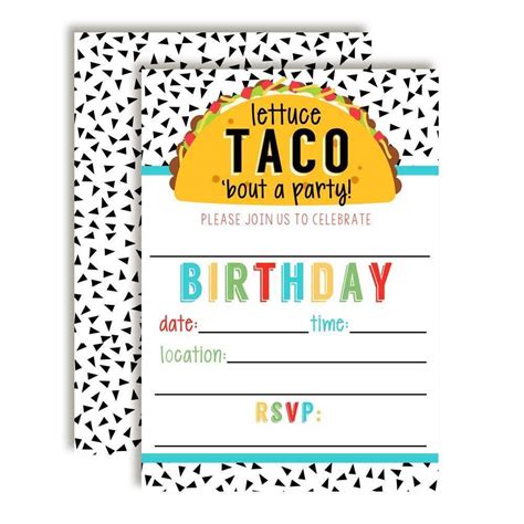 Taco Party Invitation Template Free - Cards Design Templates