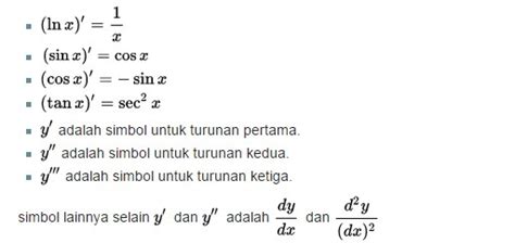 Rumus Turunan Matematika Dan Contoh Soal Lengkap