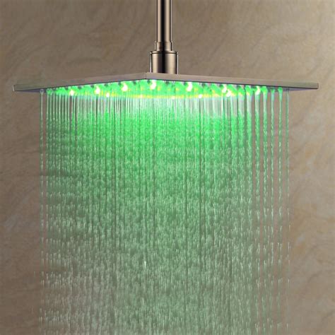 12 Inch Modern Stainless Steel Square Ceiling Mount Rain Shower Head in ...