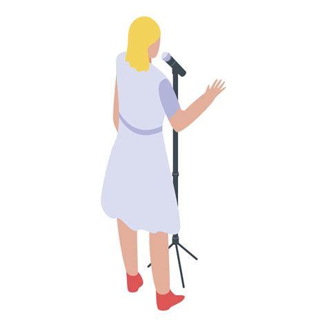 Female singer icon, isometric style 15826159 Vector Art at Vecteezy