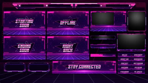 Nocturnal, Retro Tech Animated Obs Overlay Package - Hexeum