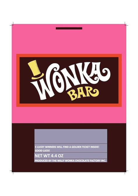 Wonka Bar Wrapper Printables