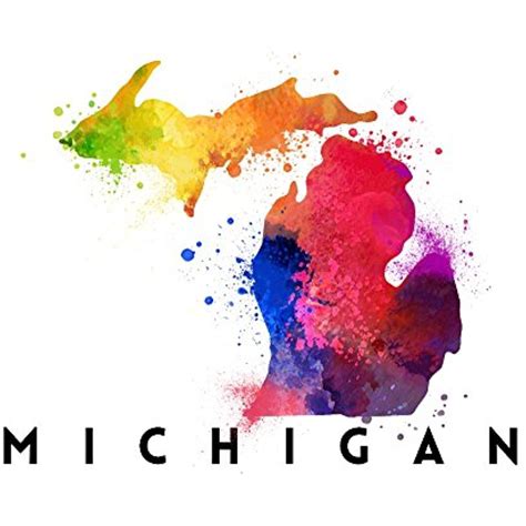 Michigan - State Abstract Watercolor (12x18 SIGNED Print Master Art ...