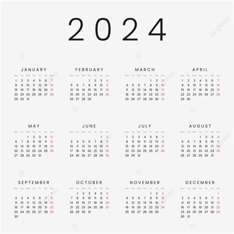 Full Month 2024 Calendar In Simple Style, 2024 Calendar, 2024, Kalender ...