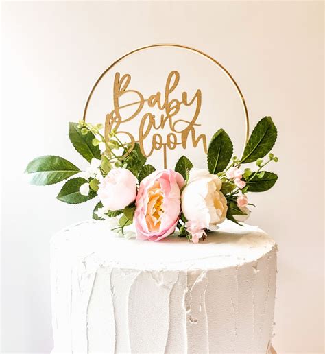 Baby in Bloom Shower Pink and White Cake Topper Floral - Etsy