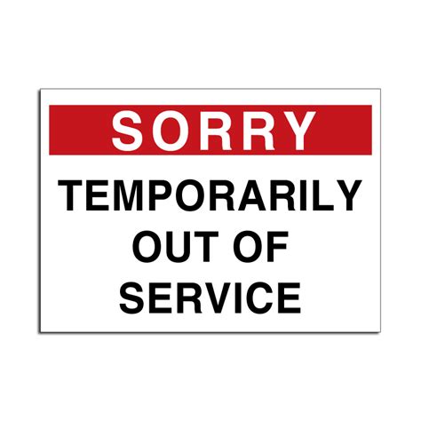 Out Of Service Sign Printable