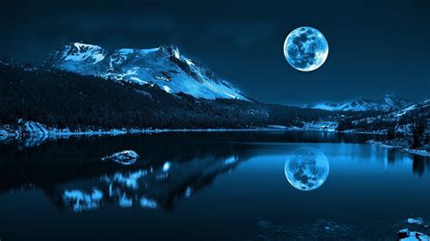 Night, Landscape, Water, Moon wallpapers and images - wallpapers ...