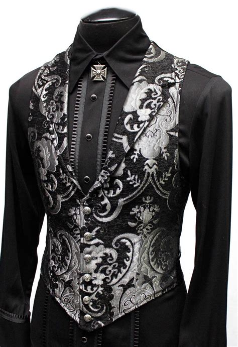 ARISTOCRAT VEST Silver/black Tapestry | Etsy | Gothic fashion men, Suit fashion, Mens fashion suits