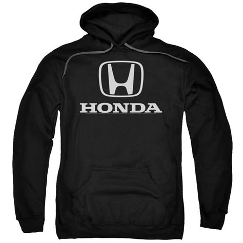 Honda Hoodie White Standard Logo Black Hoody