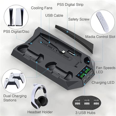 PS5 Stand with Cooling Station - obogame