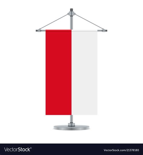 Polish flag on the metallic cross pole Royalty Free Vector