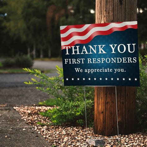 Thank You First Responders Yard Sign . First Responders Yard - Etsy