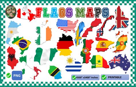 120 Flag Maps of the World Graphic by AME⭐⭐⭐ · Creative Fabrica