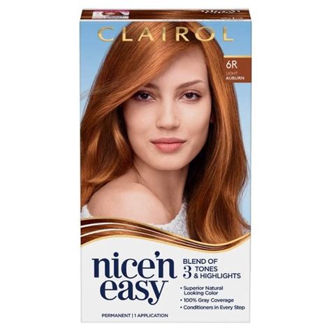 Clairol Nice'n Easy Permanent Hair Color - 6r Light Auburn - 1 Kit : Target