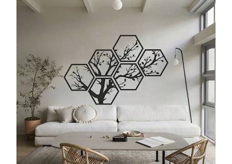 Honeycomb Wood Wall Decor Panels Hexagon Wall Art Hexagon - Etsy