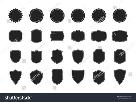 Big Shields Collection Black Silhouette Shield Stock Vector (Royalty ...