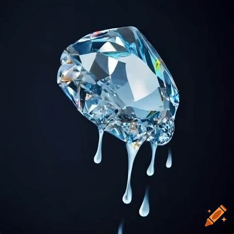 Melted diamonds dripping with a white background on Craiyon