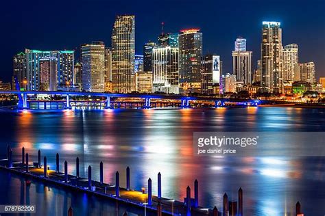 960 Miami Skyline At Night Stock Photos, High-Res Pictures, and Images ...