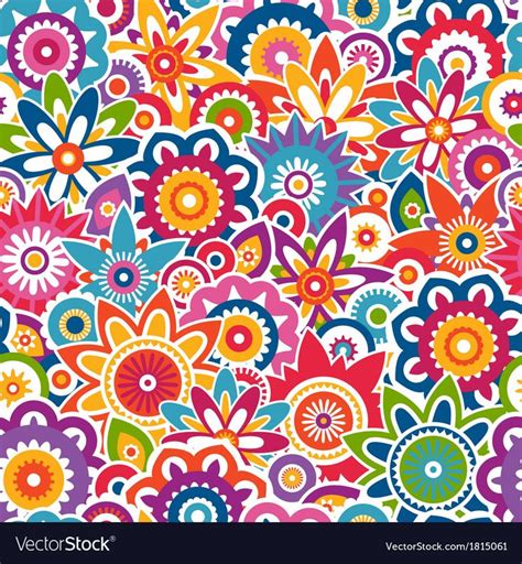 Colorful floral pattern Seamless background Vector Image | Imágenes de ...