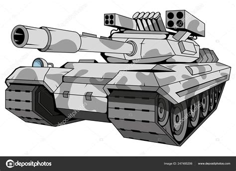 Battle tank vector, combat tank drawing, military tank in camouflage ...