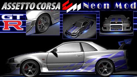 Assetto Corsa - Neon Mod | Fast And Furious [Nissan Skyline Vs Mitsubishi Eclipse] - YouTube