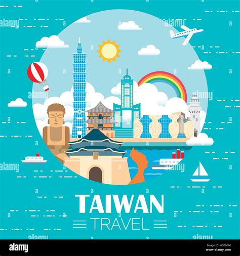 lovely Taiwan travel poster design in flat style Stock Vector Image & Art - Alamy