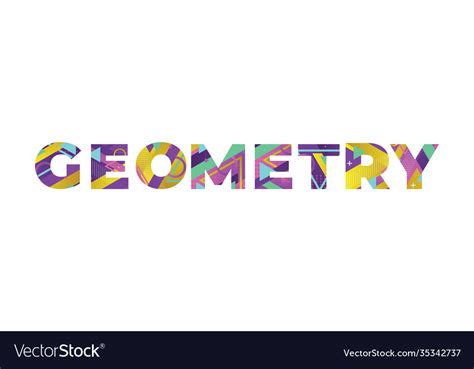 Geometry concept retro colorful word art Vector Image