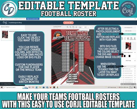 EDITABLE and PRINTABLE Hockey Roster Sheet Template Custom - Etsy