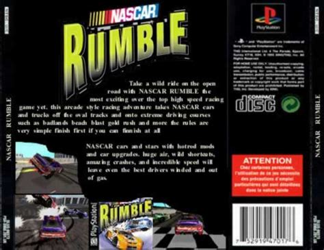 Nascar Rumble NTSC PSX BACK | Playstation Covers | Cover Century | Over ...