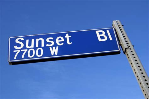 Sunset Boulevard Sign Against Blue Sky Hollywood California Photo Art Print Cool Huge Large ...