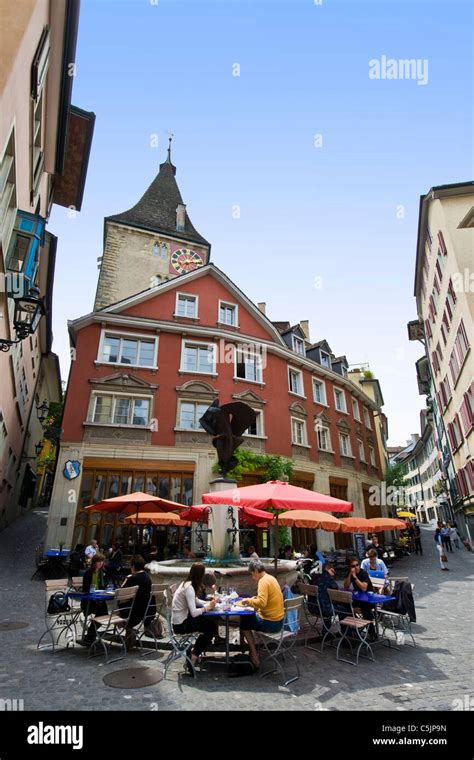 Restaurant in old town, Zurich, Switzerland Stock Photo - Alamy