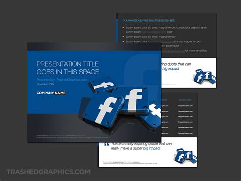 Facebook PowerPoint template with 3d app icons – TrashedGraphics