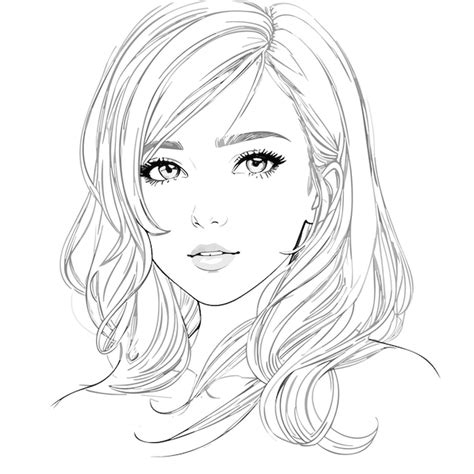 Premium Vector | A vector art handdrawn pencil of a beautiful cute girl sketch illustration