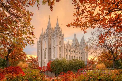 Salt Lake Temple Autumn - LDS Temple Pictures