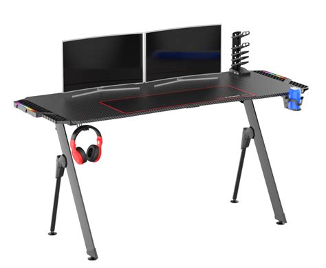 NEW CARBON FIBER RGB LED LIGHTS GAMING DESK V21460 – Uncle Wiener's ...