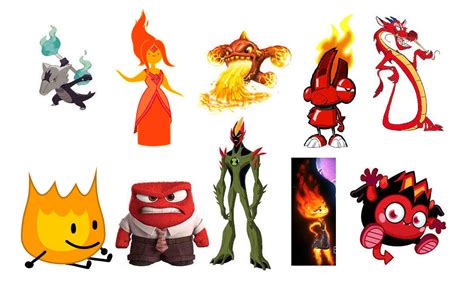 Top 10 Fire-Type Characters by MixopolisChannel on DeviantArt