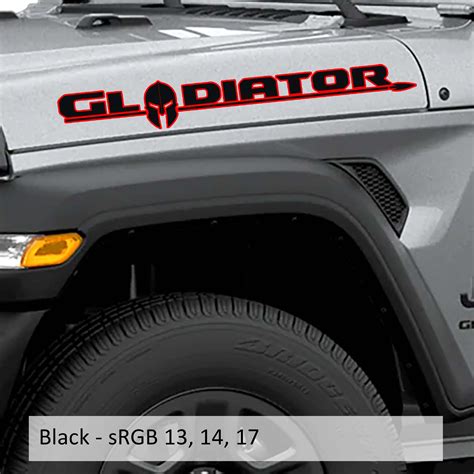 Jeep Gladiator Side Hood Lettering Decal | Jeep Hood Decals