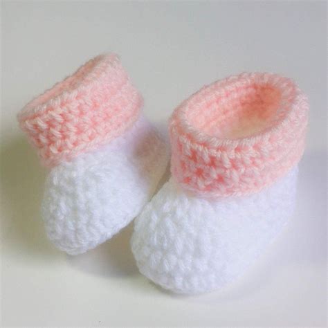 Cuffed Baby Booties Crochet Pattern (PDF - digital download) | Booties crochet, Baby booties ...