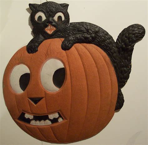 Vintage German Halloween Diecut Cat on Jack-O-Lantern | Flickr