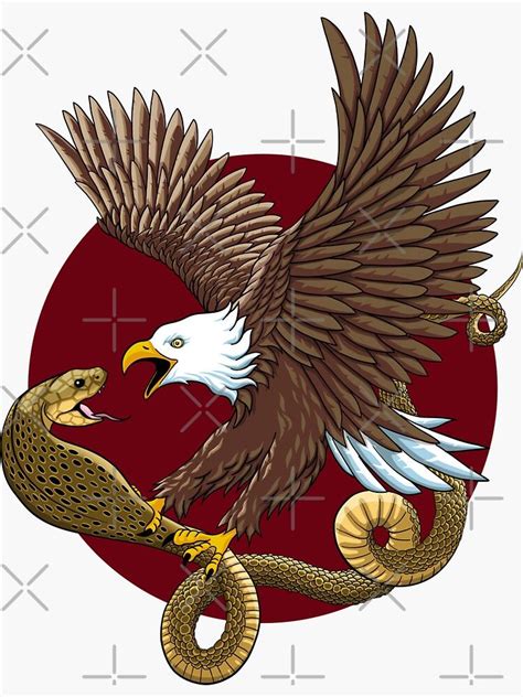 'Eagle vs snake' Sticker by TMBTM in 2020 | Eagle gifts, Eagle design ...